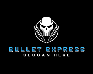 Bullets - Skull Ammunition Army logo design