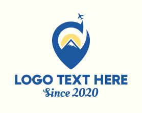 Travel - Mountain Travel Plane logo design