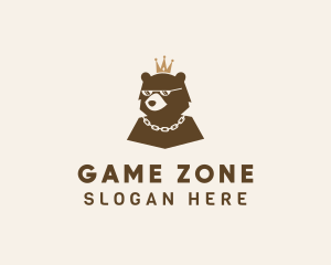 Singer - Grizzly Bear Crown logo design