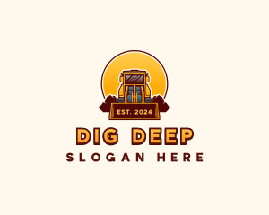 Construction Excavator Machinery logo design