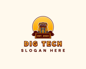 Construction Excavator Machinery logo design