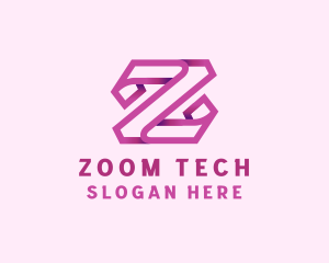 Gradient Ribbon Tech logo design