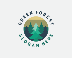 Woods - Pine Tree Forest logo design