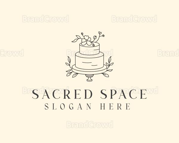 Wedding Floral Cake Logo