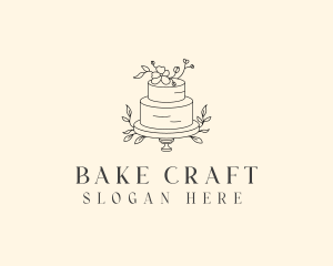 Wedding Floral Cake logo design