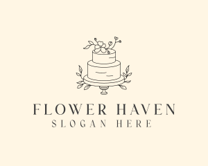 Wedding Floral Cake logo design