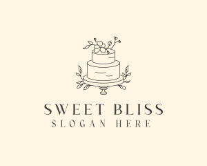 Wedding Floral Cake logo design