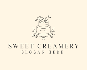 Wedding Floral Cake logo design