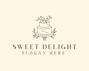 Wedding Floral Cake logo design