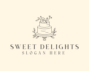 Wedding Floral Cake logo design