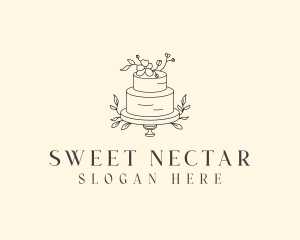 Wedding Floral Cake logo design