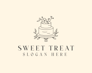 Wedding Floral Cake logo design