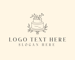 Dessert - Wedding Floral Cake logo design