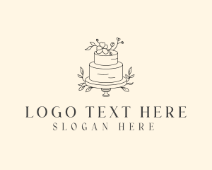 Wedding - Wedding Floral Cake logo design