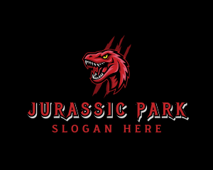 Jurassic Dinosaur Raptor logo design