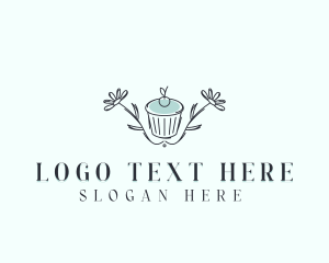 Food Blog - Cupcake Floral Bakery logo design
