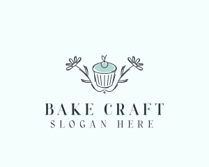 Cupcake Floral Bakery logo design