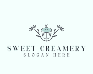 Cupcake Floral Bakery logo design