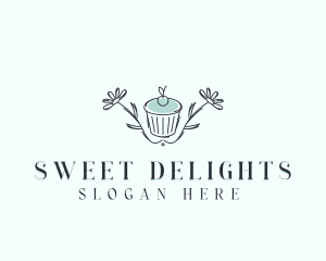 Cupcake Floral Bakery logo design