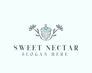 Cupcake Floral Bakery logo design