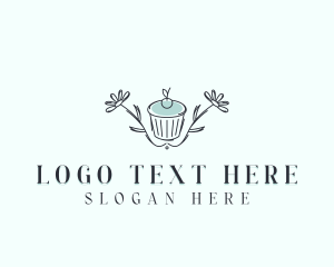 Food Blog - Cupcake Floral Bakery logo design