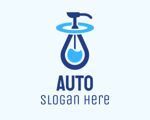 Blue Liquid Sanitizer Logo