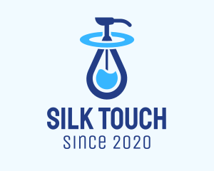 Blue Liquid Sanitizer logo design