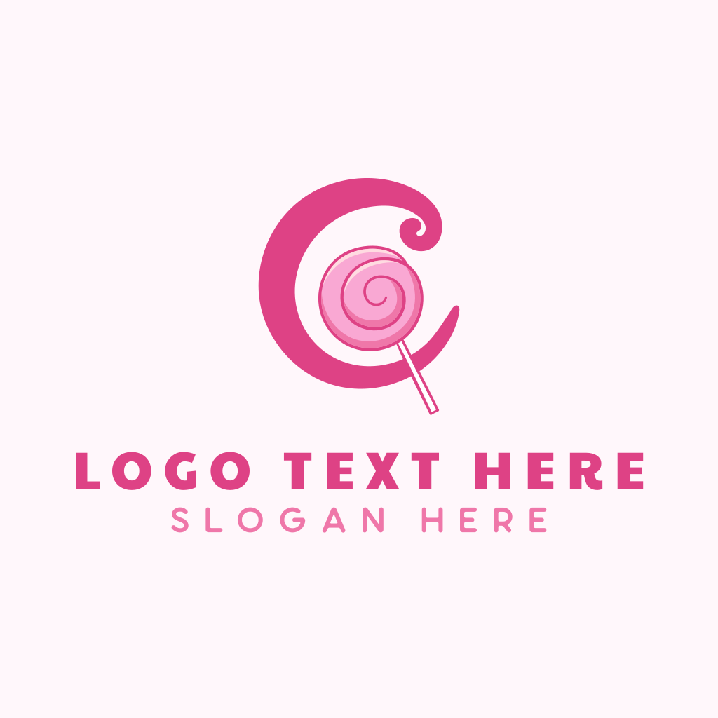 Candy Lollipop Letter C Logo 