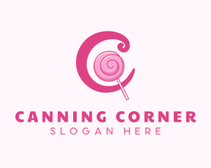 Candy Lollipop Letter C logo design