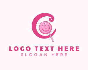 Sweet Tooth - Candy Lollipop Letter C logo design