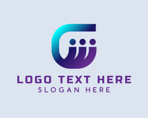 Human - Modern Group Wave Letter G logo design