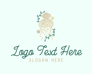 Hair Bun - Vine Woman Beauty logo design