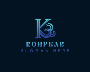 Splash Wave Letter K logo design