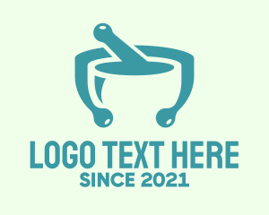 Healing - Teal Mortar & Pestle logo design