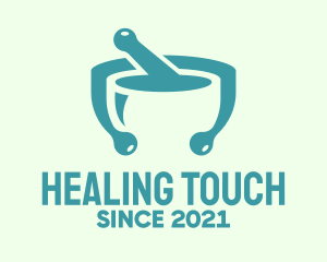 Teal Mortar & Pestle logo design