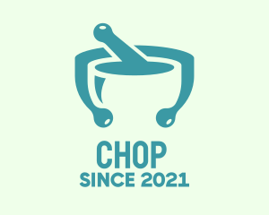 Culinary - Teal Mortar & Pestle logo design