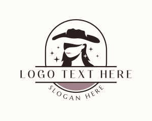 Cosmetics - Woman Hat Fashion logo design