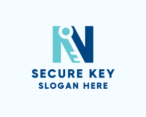 Password - Key Security Real Estate Letter N logo design