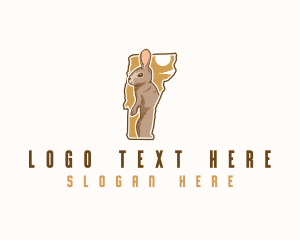 Map - Vermont Rabbit Animal logo design