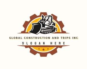 Bulldozer Equipment Construction Logo