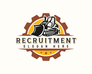 Quarry - Bulldozer Equipment Construction logo design