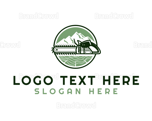 Chain Saw Lumberjack Logging Logo