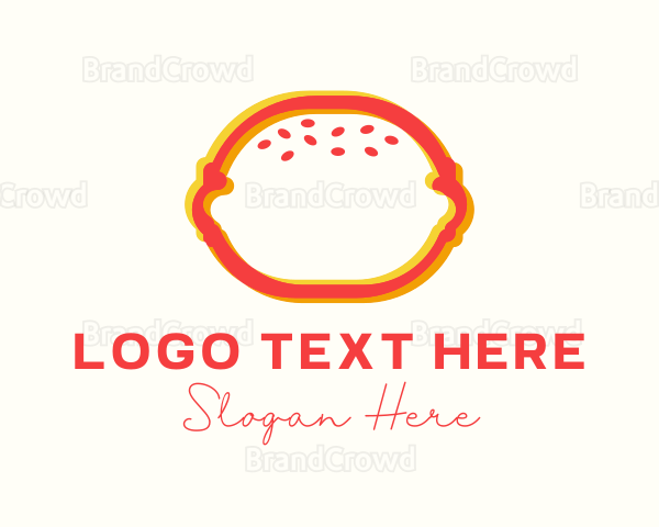 Fast Food Burger Anaglyph Logo