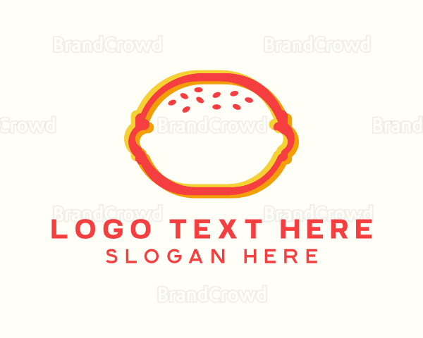 Burger Sandwich Anaglyph Logo