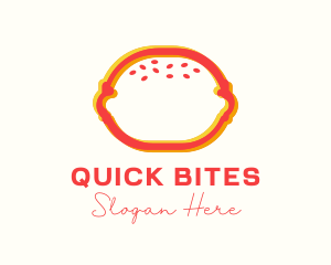 Fast Food Burger Anaglyph logo design