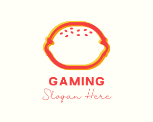 Hamburger - Fast Food Burger Anaglyph logo design