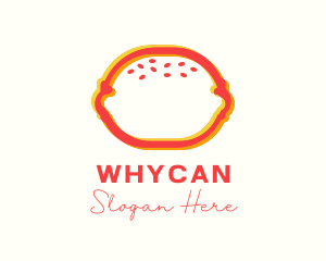 Snack - Fast Food Burger Anaglyph logo design