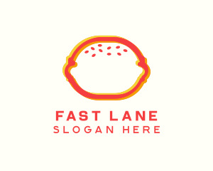 Fast Food Burger Anaglyph logo design