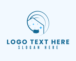 Blue Housekeeping Cleaning logo design