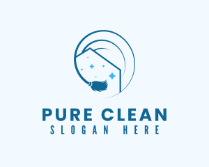 Blue Housekeeping Cleaning logo design